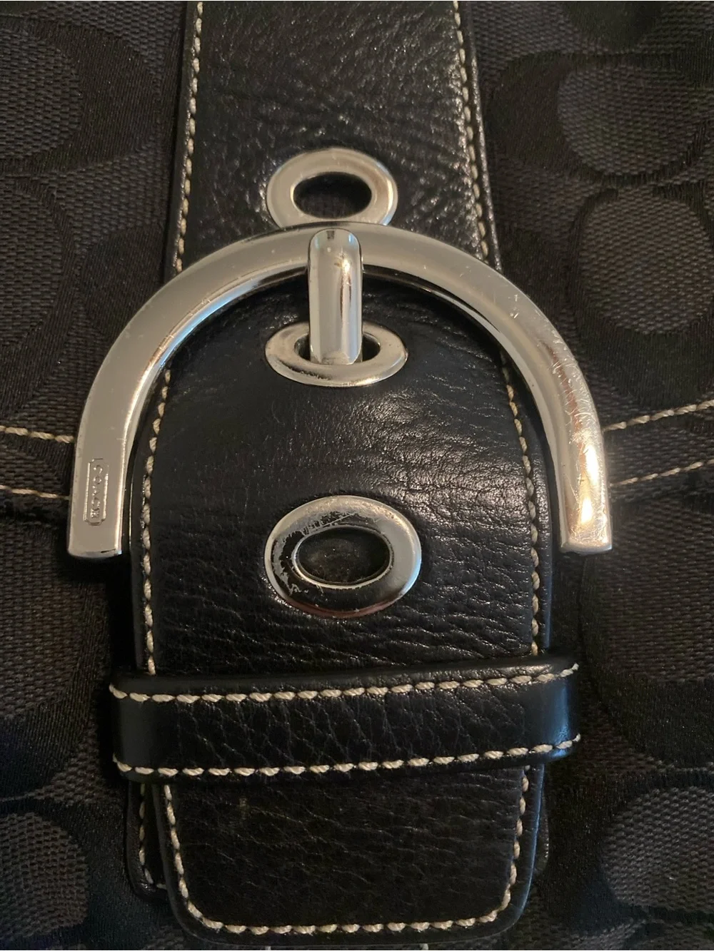 Small Coach Soho Flap Shoulder Bag – Black Signature Canvas